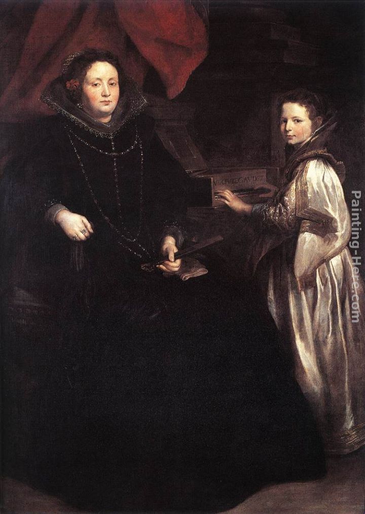 Portrait of Porzia Imperiale and Her Daughter painting - Sir Antony van Dyck Portrait of Porzia Imperiale and Her Daughter art painting